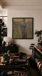Siyah çerçeveli kanvas tablo, modern iç mekânlara karakter kazandıran AURA Gallery soyut duvar tablosu, premium mat baskı ve zarif çerçeve tasarımı.