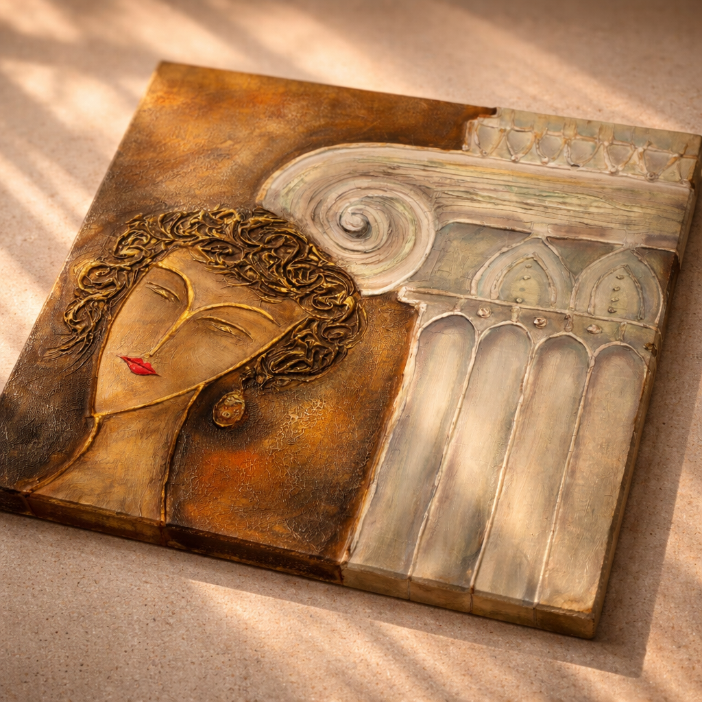 Premium canvas wall art with rich warm tones and detailed print quality, showing color depth and long-lasting finish.